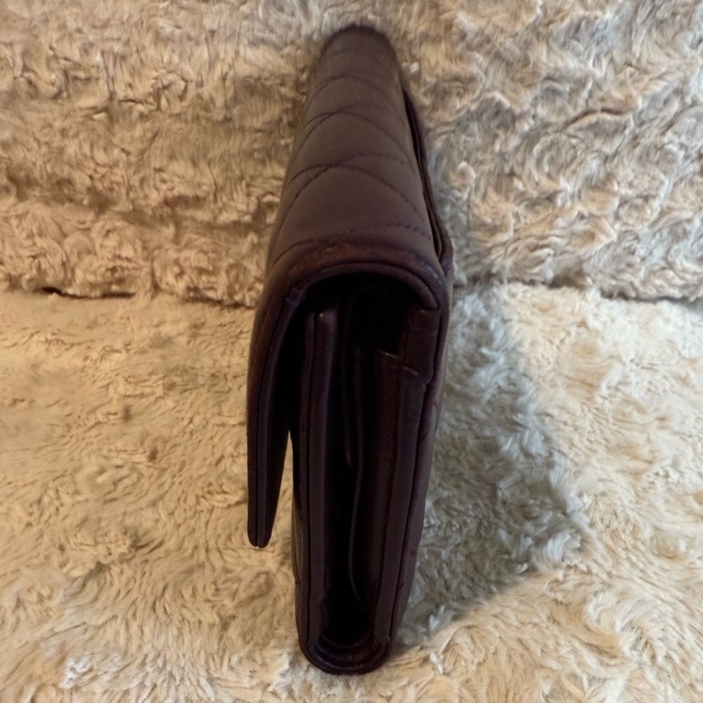 CHANEL Plum Purple Diamond Stitch Burgundy Flap Wallet - Vintage FULL INCLUSION - Picture 8 of 13